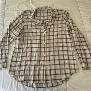 Madewell Off-White Plaid Flannel